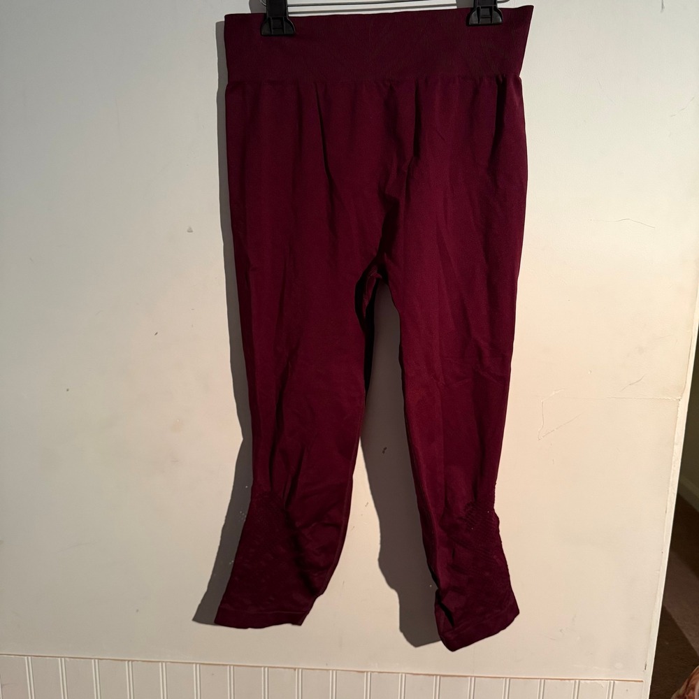 Aerie XL Burgundy Leggings Mesh Stretchy Workout Active